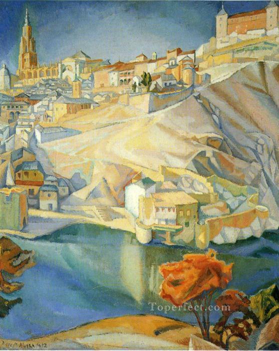 view of toledo 1912 Diego Rivera Oil Paintings